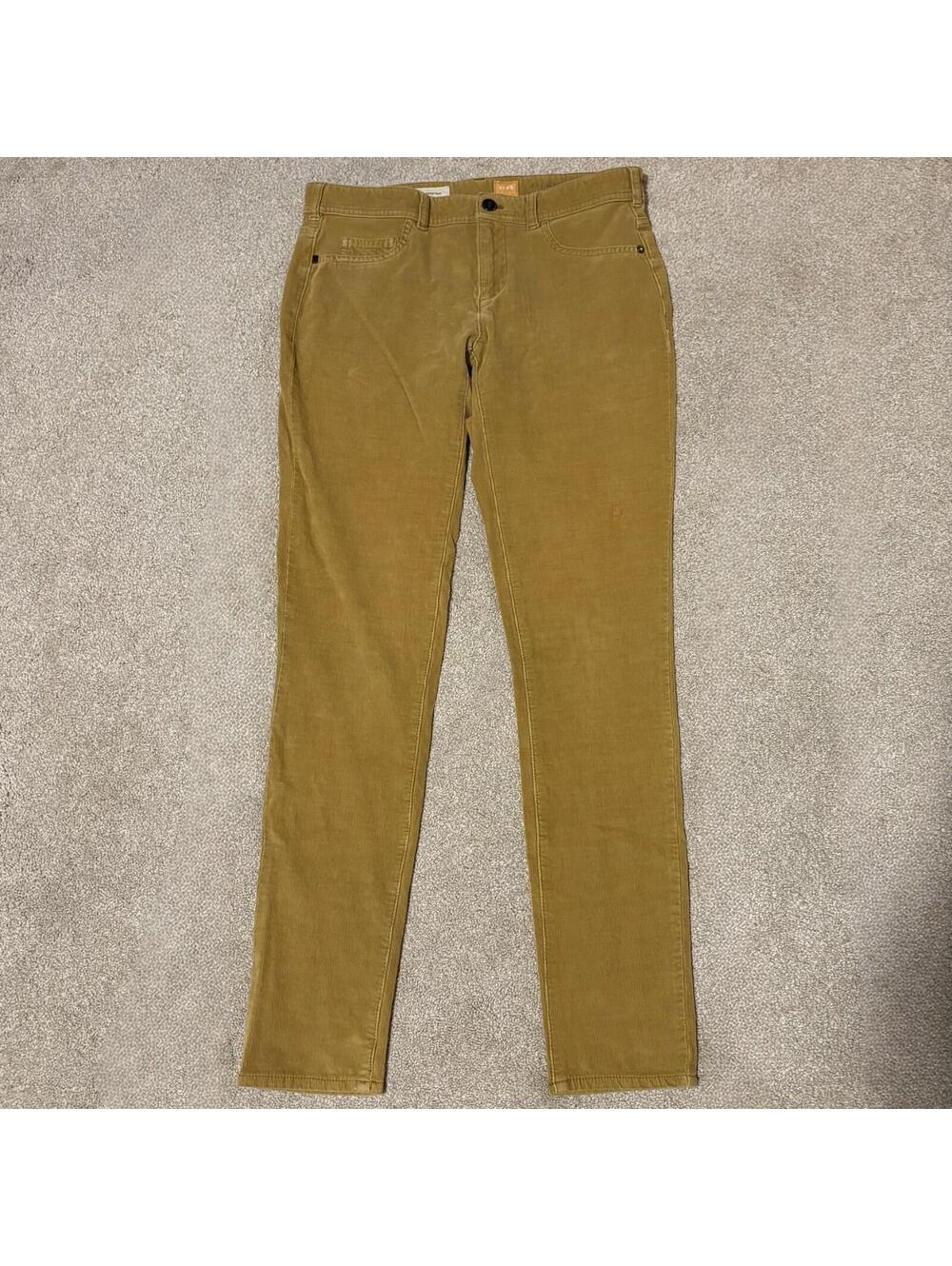 Anthropologie Pilcro & Letterpress Skinny Low Rise Corduroy Pants Mustard 31x30